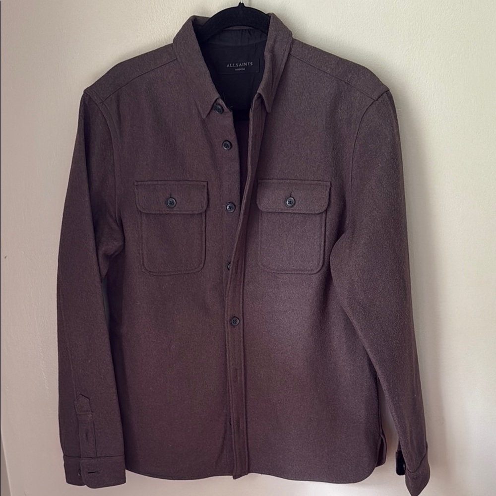 All Saints Men's Dark Brown Shirt Jacket